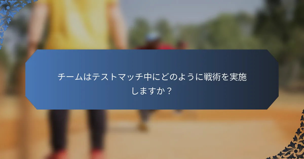 チームはテストマッチ中にどのように戦術を実施しますか？