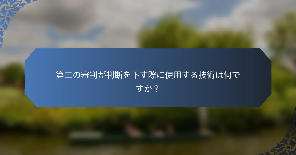 第三の審判が判断を下す際に使用する技術は何ですか？