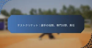 テストクリケット：選手の役割、専門分野、責任