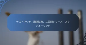 テストマッチ：国際試合、二国間シリーズ、スケジューリング