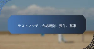 テストマッチ：会場規則、要件、基準