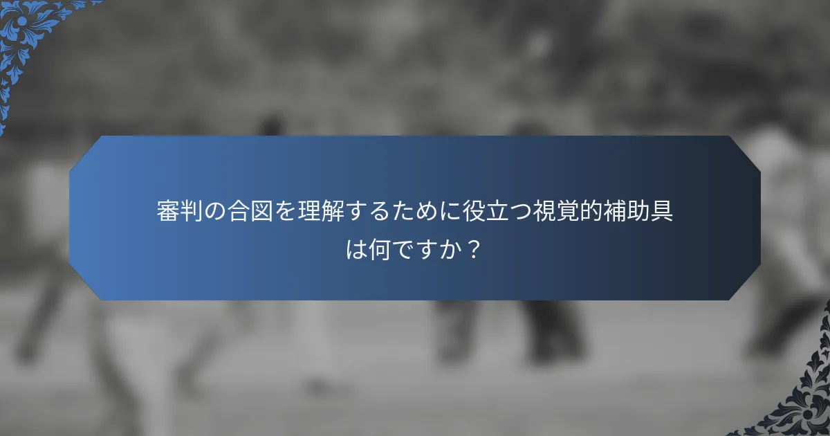 審判の合図を理解するために役立つ視覚的補助具は何ですか？