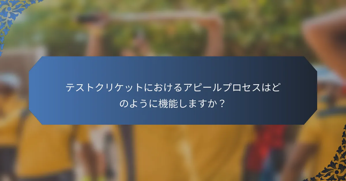 テストクリケットにおけるアピールプロセスはどのように機能しますか？