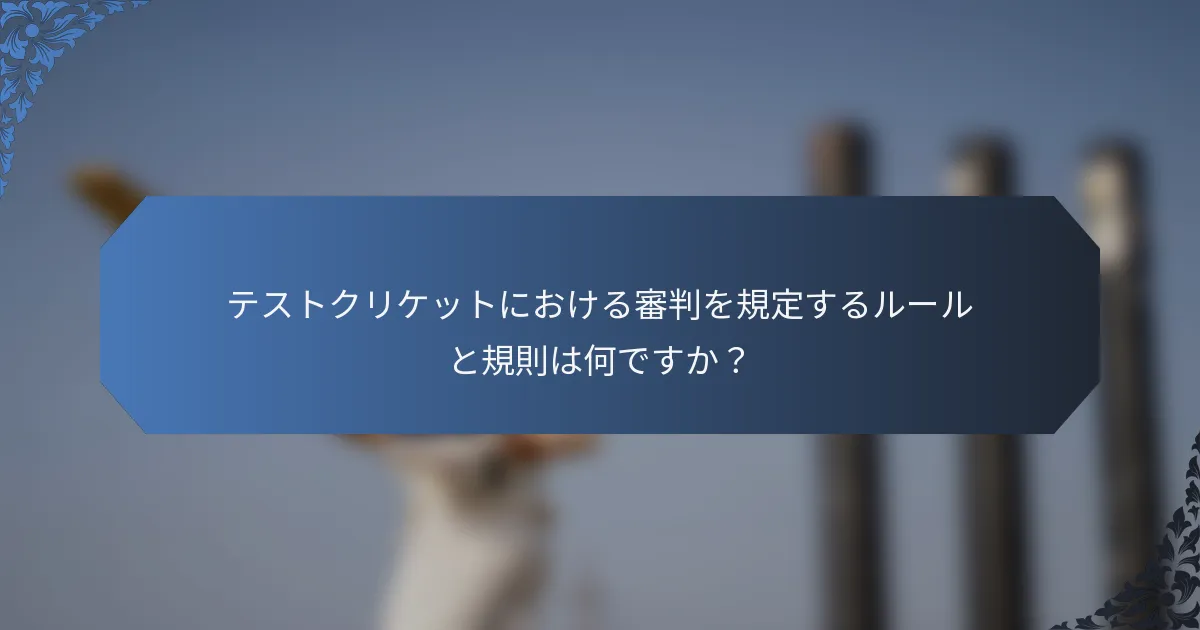 テストクリケットにおける審判を規定するルールと規則は何ですか？