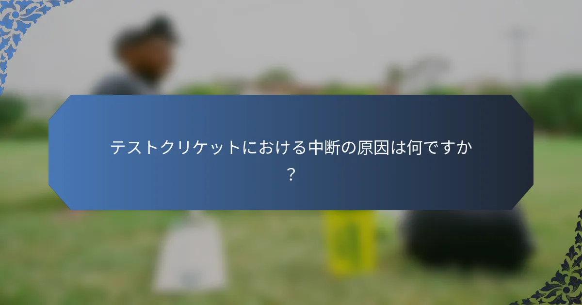 テストクリケットにおける中断の原因は何ですか？